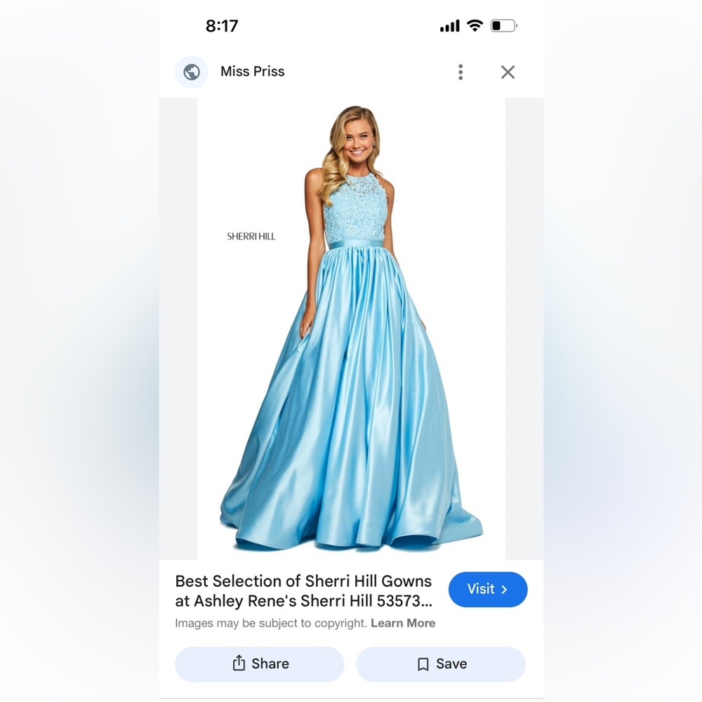 Sherri Hill Aqua Lace Dress